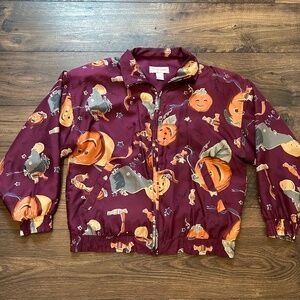 Vintage Rhoda Lynne Windbreaker Jacket Halloween Womens Small Silk